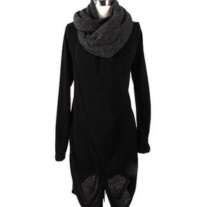 Luna Claire Black and Charcoal drape sweater